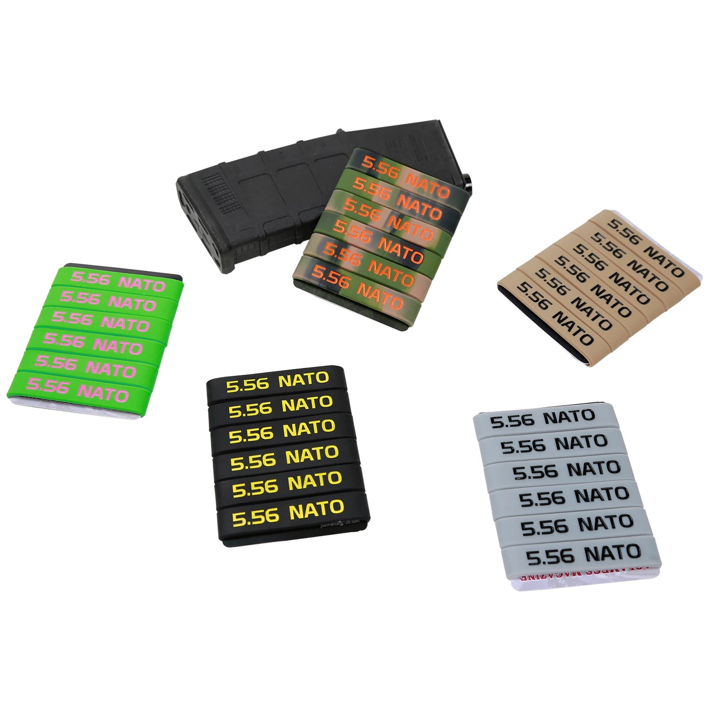 6 Pcs Magazine Marking Band for 7.62x39 5.56 Nato 300 Blackout 6.5 CREEDMOOR Magazine Marking Rubber Band Muti-Colors
