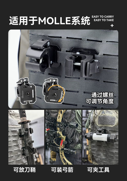 MOLLE quick release tool clip with adjustable axe cover for outdoor self-defense and portable EDC tool