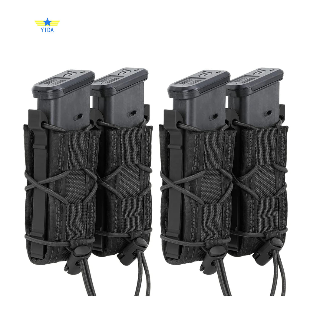 1pc Molle Pistol Mag Pouch Single Double Stack Magazine for 9mm/.40 Calibers 45acp Glock S&W M&P, Sig 226/229, and  so on