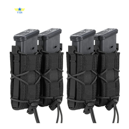 1pc Molle Pistol Mag Pouch Single Double Stack Magazine for 9mm/.40 Calibers 45acp Glock S&W M&P, Sig 226/229, and  so on