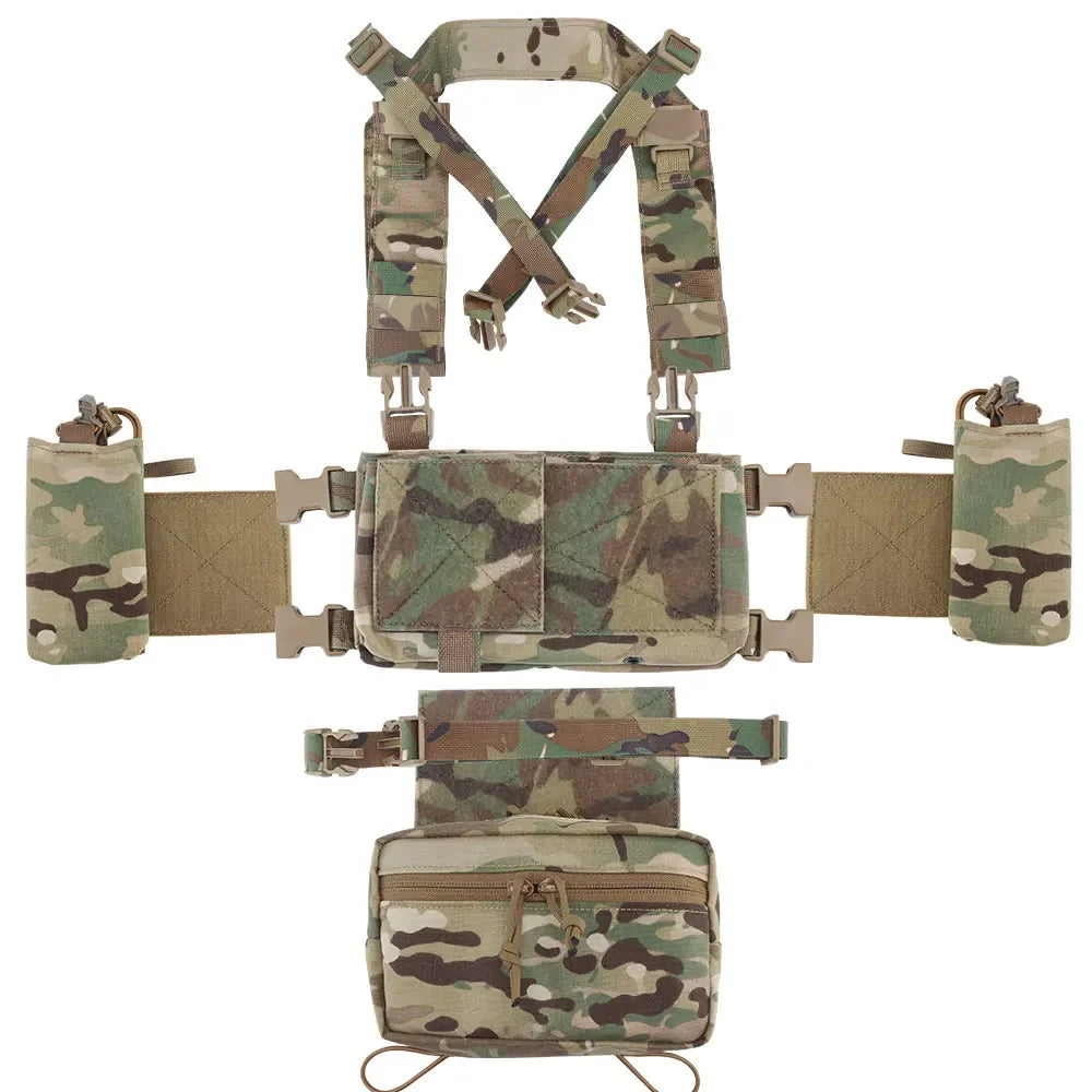 MK4 Chest Rig with 5.56/7.62 Magazine Pouch Holder, Pistol/Wing Pouch, Molle Dangler Pouch