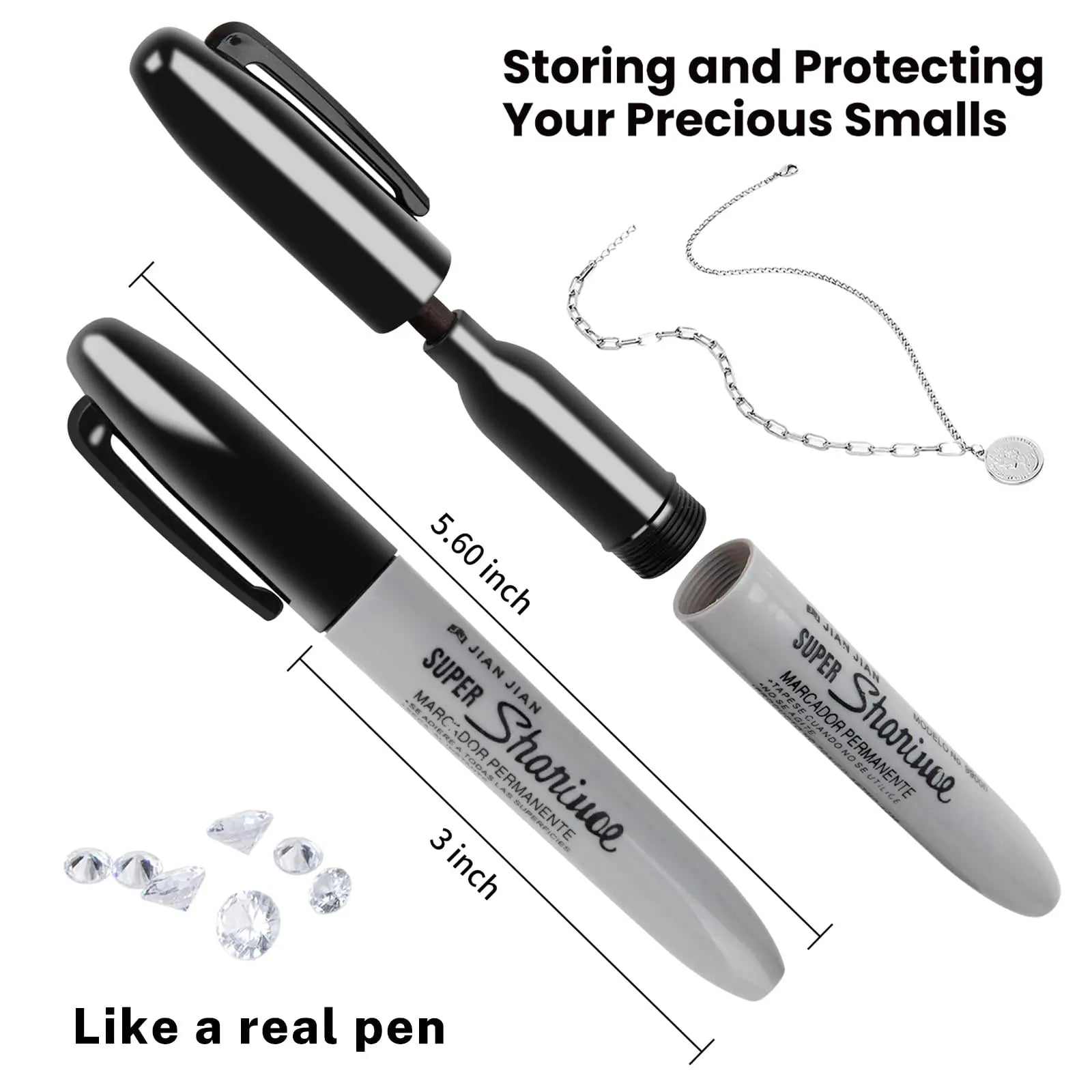 Durable Diversion Safe Marker Pen - Discreet Hidden Storage for Small Valuables - Perfect Fun Gift for Home & Dorm Decor
