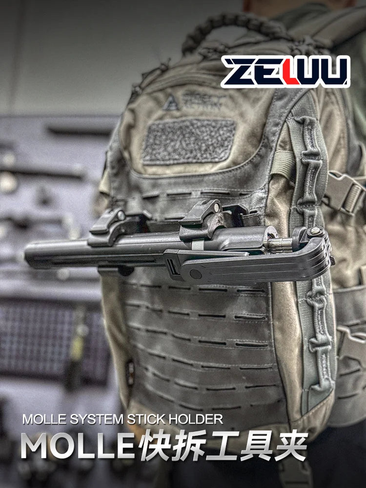 MOLLE quick release tool clip with adjustable axe cover for outdoor self-defense and portable EDC tool