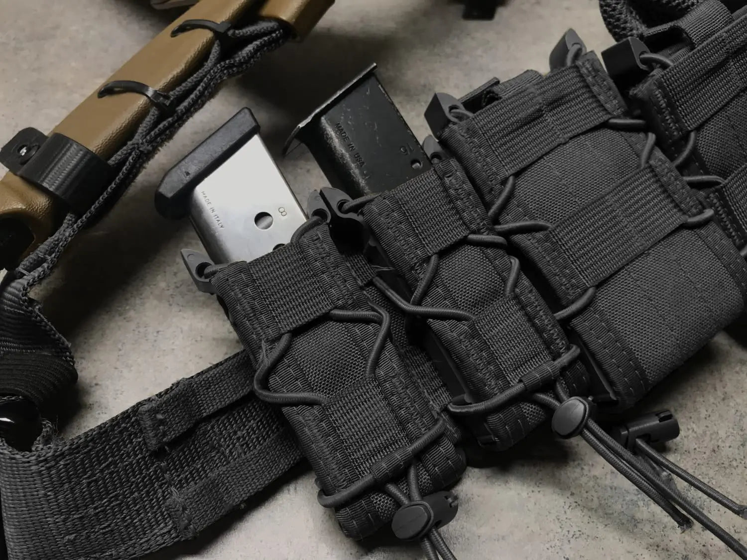 1pc Molle Pistol Mag Pouch Single Double Stack Magazine for 9mm/.40 Calibers 45acp Glock S&W M&P, Sig 226/229, and  so on