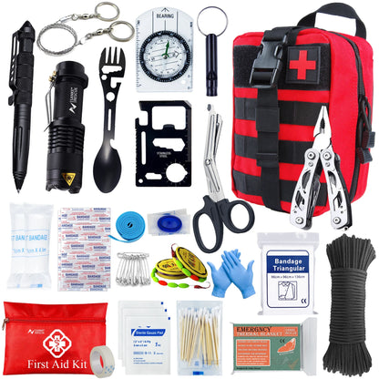 Survival First Aid Kit Survival Full Set Molle Outdoor Gear Emergency Kits Trauma Bag Camping Hiking IFAK Adventures EDC
