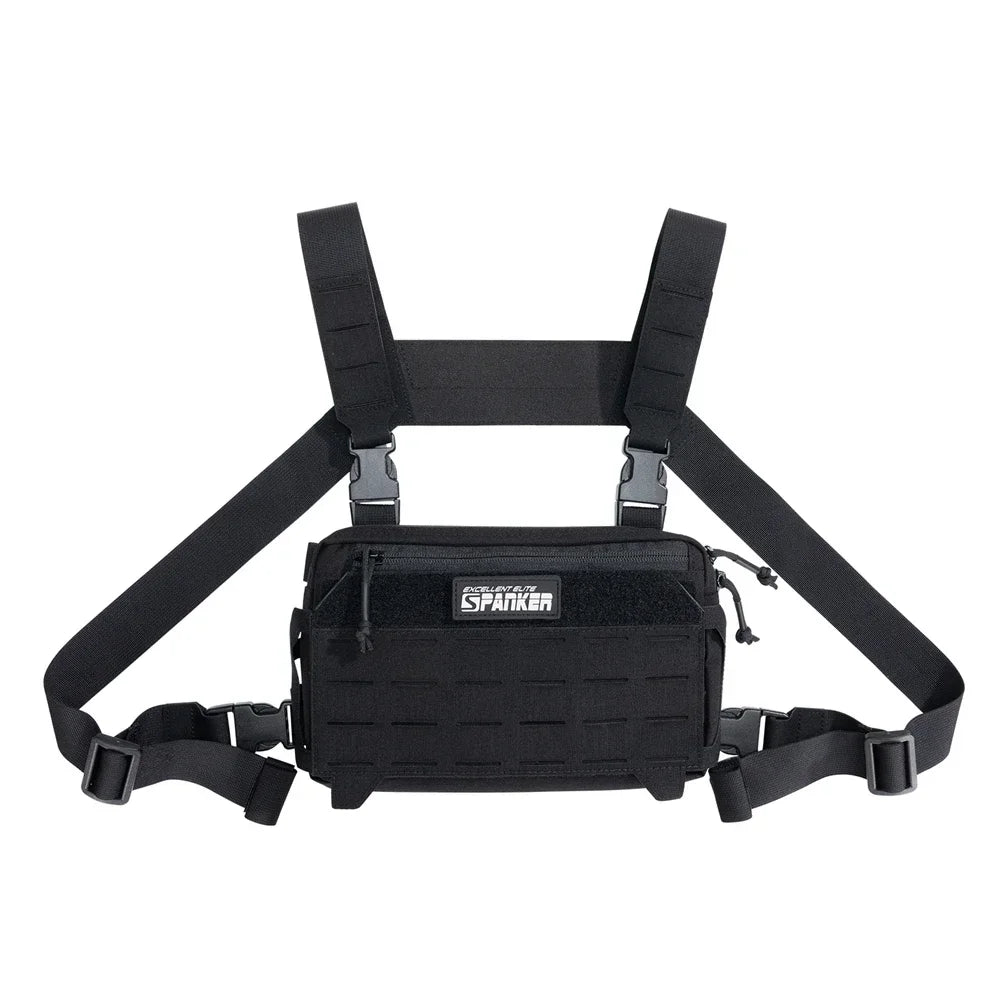 Tatcical Chest Rig Pouch Men's Functional Vest Bag Survival Army CAMO Molle System Kit Bag Backpack Locomotive Backpack
