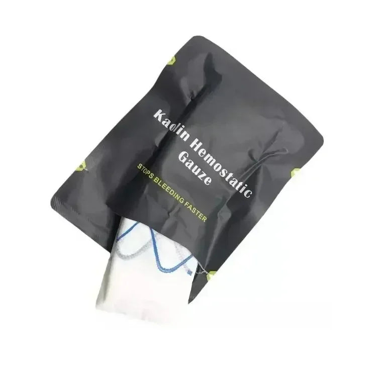 Tactical Kaolin Hemostatic Compressed Gauze Emergency Outdoor Binding Fixed Bandage First Aid Kit Bleeding Trauma Wound Dressing
