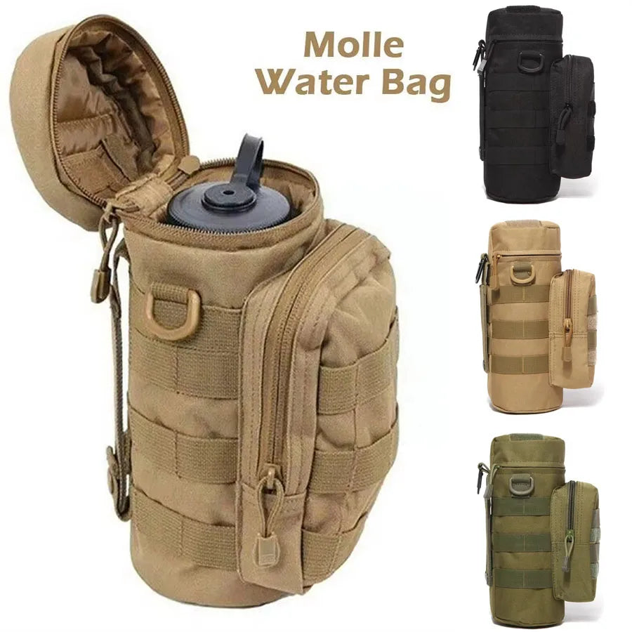 Tactical Molle Water Bottle Bag Pouch Holder Outdoor Travel Camping Hiking Cycling Fishing Hunting Water Bottle Kettle Carrier