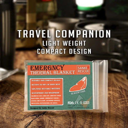 4pcs Emergency Mylar Thermal Blanket Foil Space Blanket Designed for NASA Body Warmer Outdoor First Aid Camping Hiking Travel