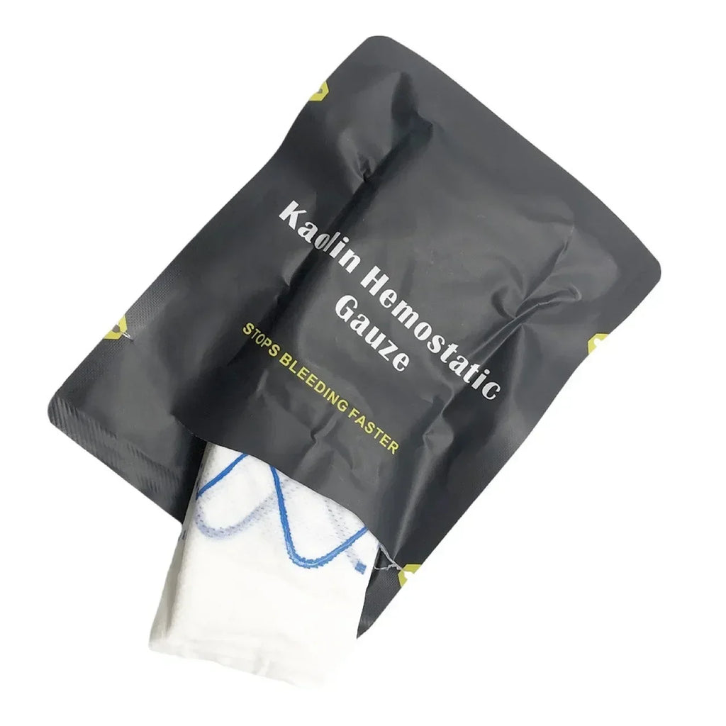 Tactical Kaolin Hemostatic Compressed Gauze Emergency Outdoor Binding Fixed Bandage First Aid Kit Bleeding Trauma Wound Dressing