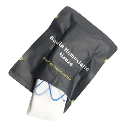 Tactical Kaolin Hemostatic Compressed Gauze Emergency Outdoor Binding Fixed Bandage First Aid Kit Bleeding Trauma Wound Dressing