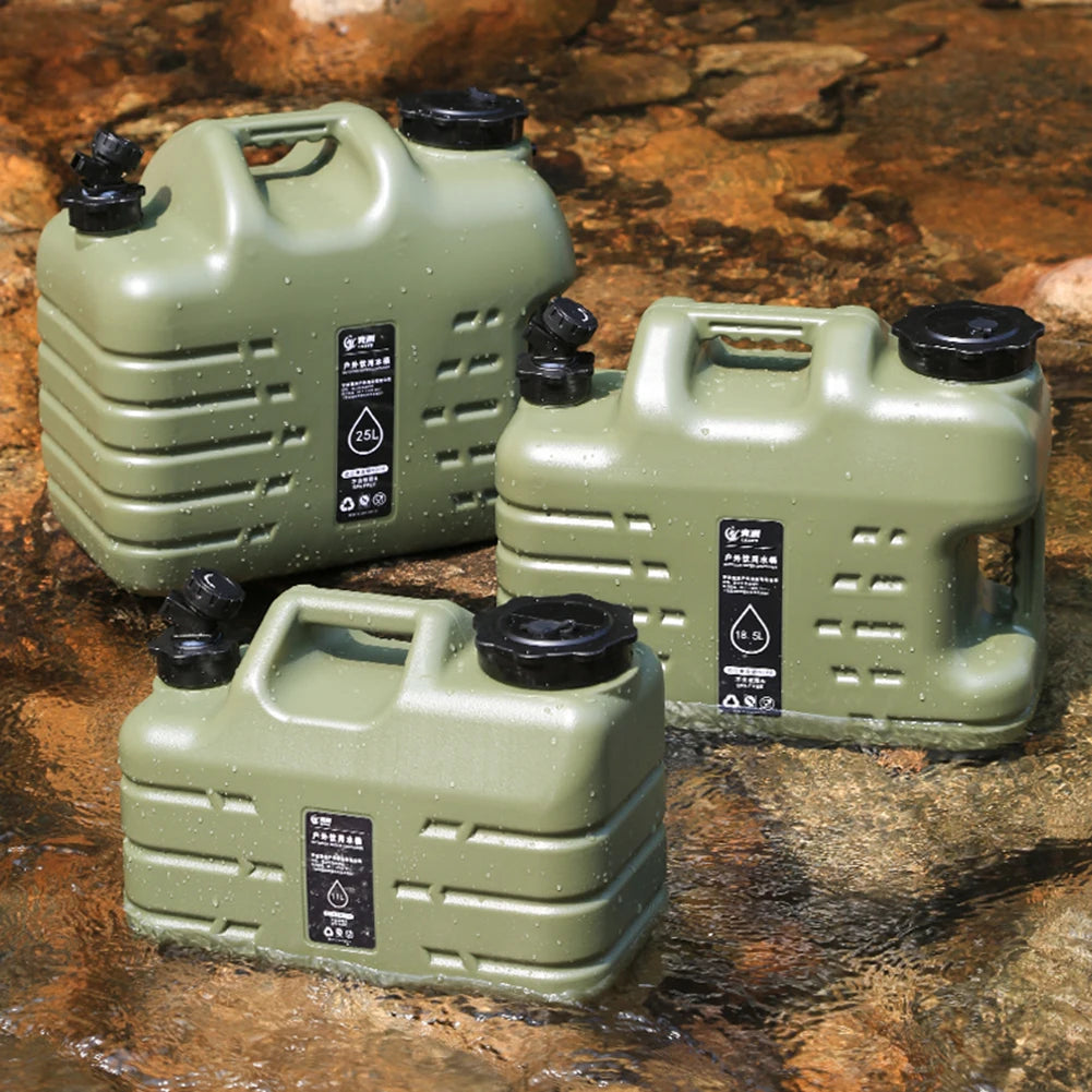 11L Water Bucket Large Capacity Portable Drinking Water Canister with Detachable Faucet No Leakage for Outdoor Travel Driving