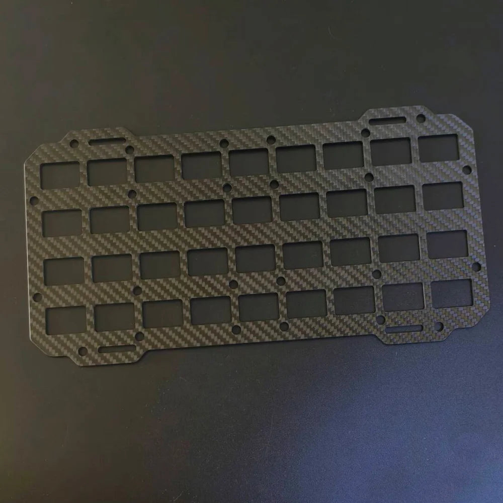 Carbon Fiber Tactical Car Visor Organizer EDC Tool Hanger For Vehicle, SUV, Truck Rigid Molle Panel Hunting Airsoft Gear