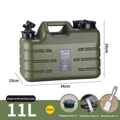 11L Water Bucket Large Capacity Portable Drinking Water Canister with Detachable Faucet No Leakage for Outdoor Travel Driving