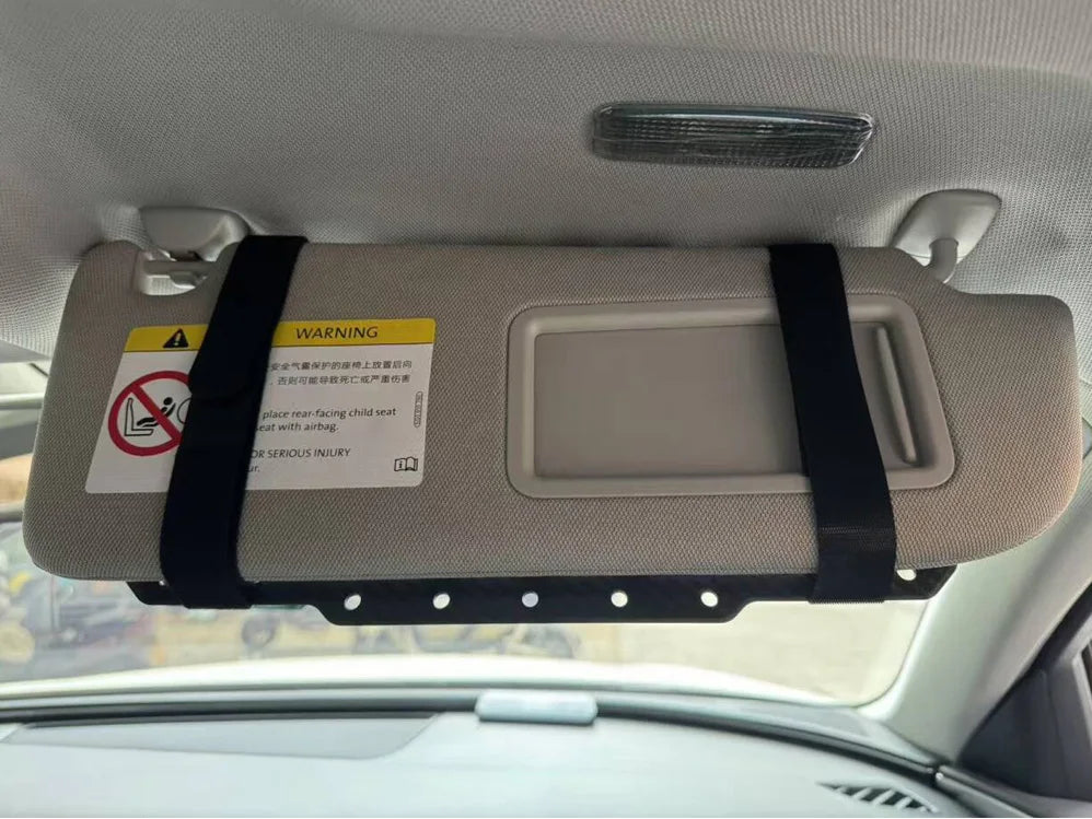 Carbon Fiber Tactical Car Visor Organizer EDC Tool Hanger For Vehicle, SUV, Truck Rigid Molle Panel Hunting Airsoft Gear