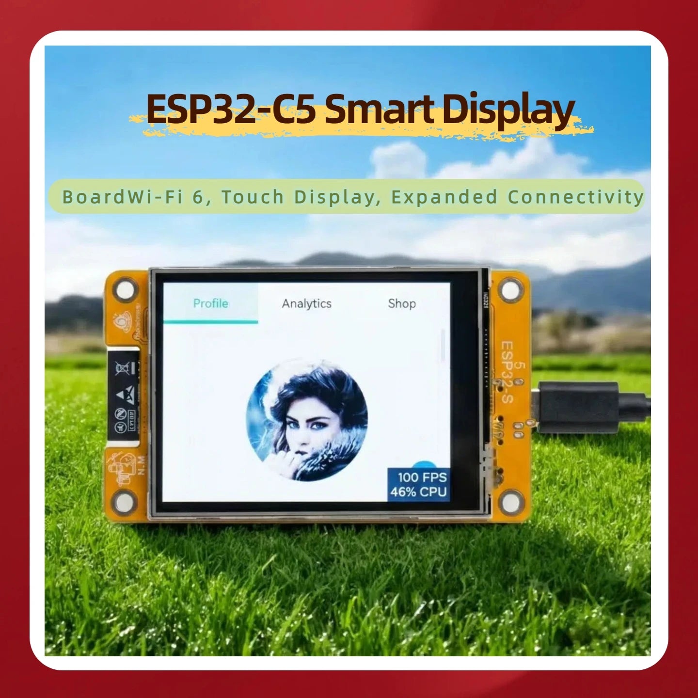 ESP32-C5 with 5GHz Wi-Fi 6 BLE 5.3 ZigBee3.0 Thread 1.3 2.8″ TFT LCD Touchscreen support NM-RF-HAT 16MB FIash 8MB PSRAM OpenClaw