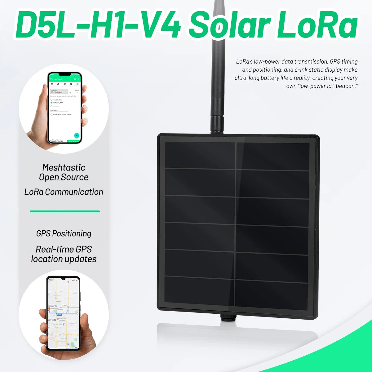 D5L Meshcore & Meshtasic Solar Powered Heltec LoRa 32 V4 ESP32 With GPS, LoRa Module and WiFi, Bluetooth Low Power Solar