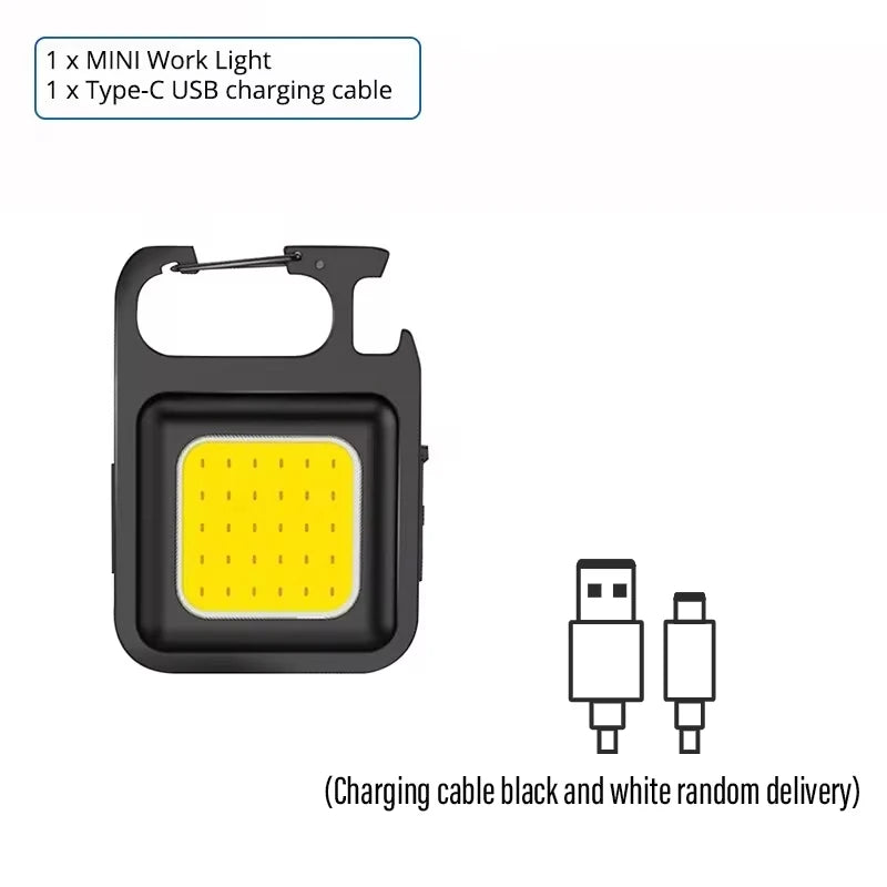 Super Bright MINI COB Keychain Flashlight Charging Lamp Camping Lights with Magnet 4 Lighting Modes for Camping Home