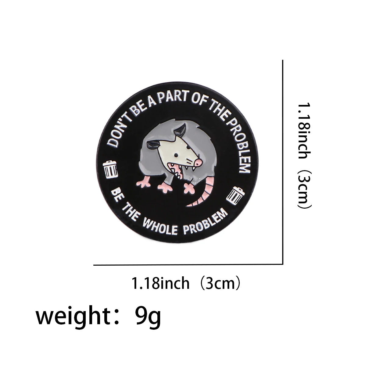 Possum Don't Be Part Of The Problem Enamel Pin Brooches for Women Lapel Pins Badges Clothing Accessories Fashion Jewelry Gift