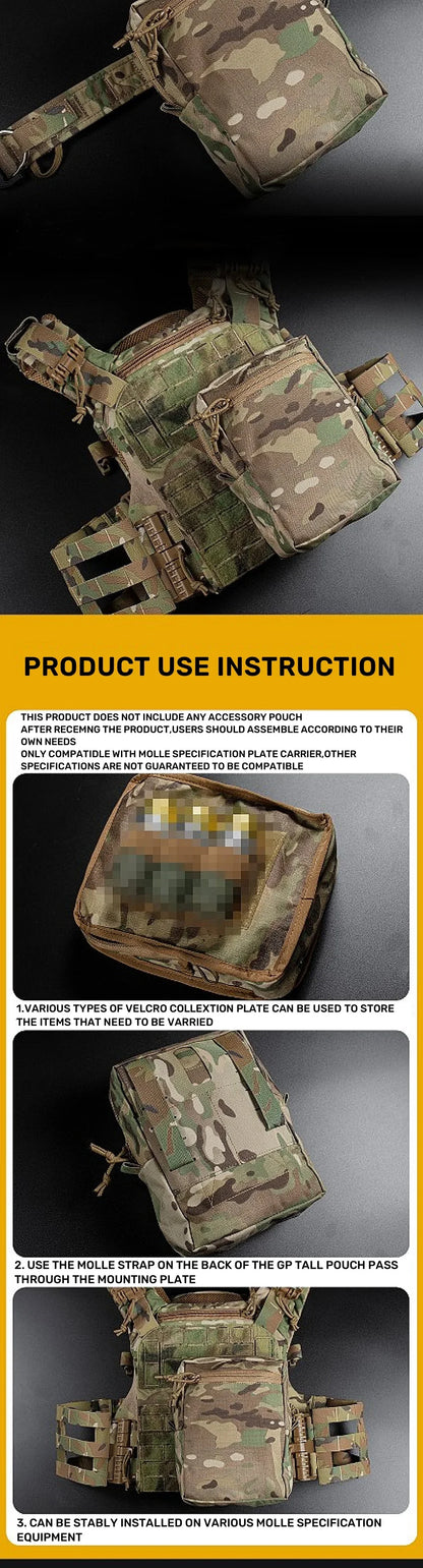 GP Pouch Tall General-Purpose Utility Pack Laser Cut Molle Night Vision Goggles Storage Back Panel Hunting Accessories