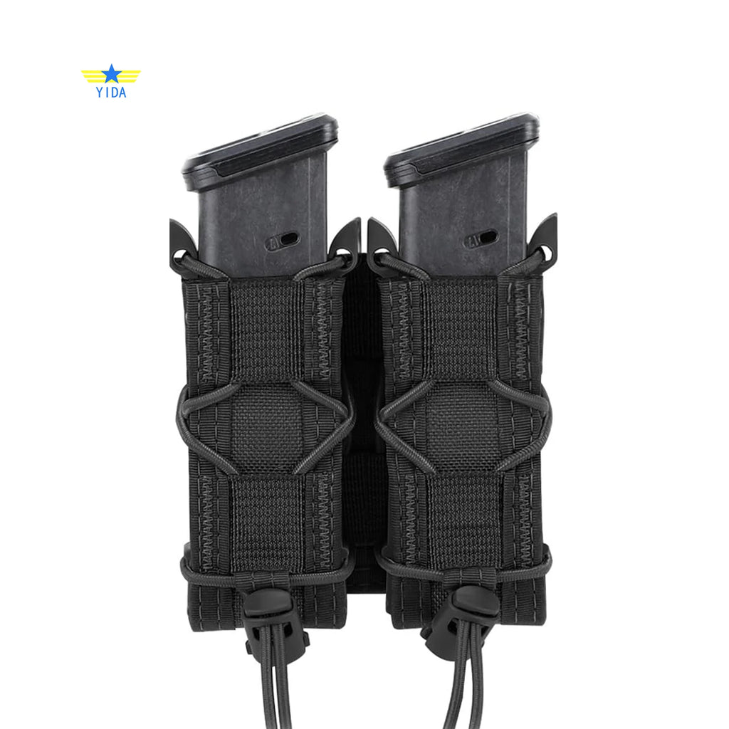 1pc Molle Pistol Mag Pouch Single Double Stack Magazine for 9mm/.40 Calibers 45acp Glock S&W M&P, Sig 226/229, and  so on