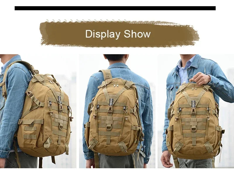 Tactical Backpack Large Capacity Sports Bag Molle System Luminous Strips Hunting Shooting Bags Hiking Camping Riding Rucksack