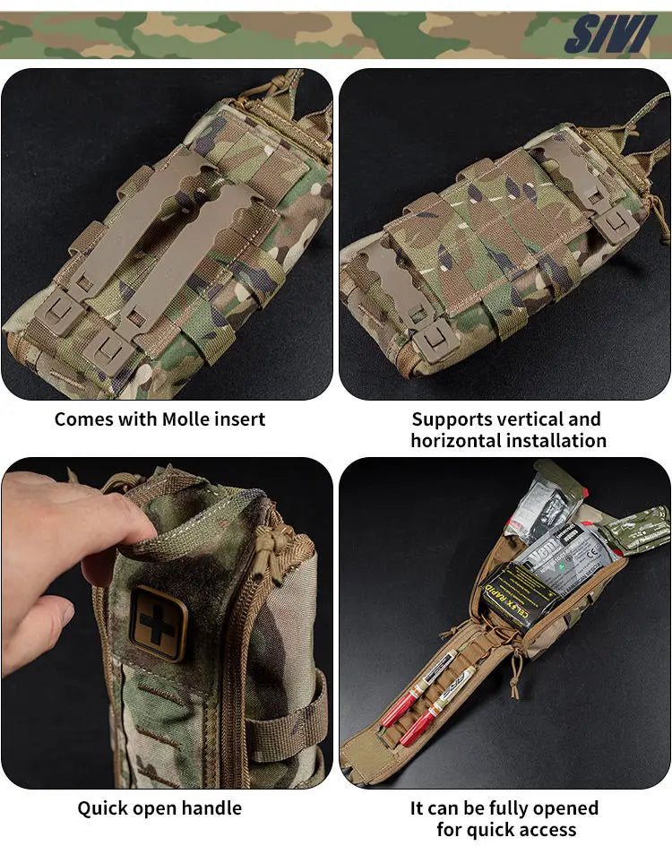 Nylon Tactical Bag First Aid Kits Molle Pouch Mini Waist Bag Outdoor Camping Survival Tool EDC Pouch