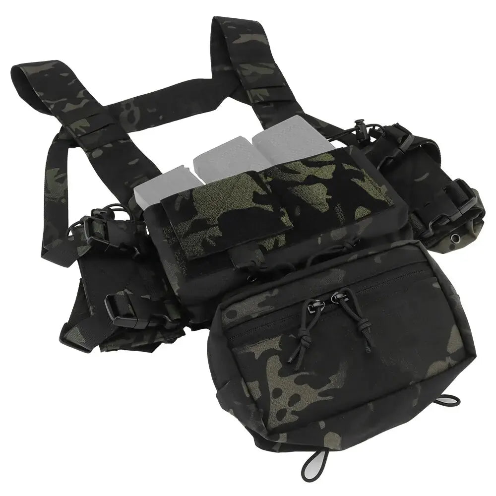 MK4 Chest Rig with 5.56/7.62 Magazine Pouch Holder, Pistol/Wing Pouch, Molle Dangler Pouch