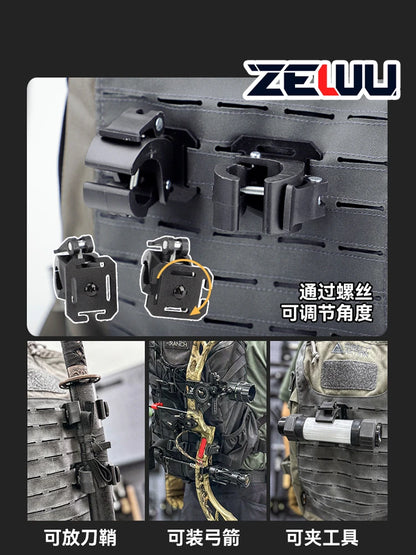 MOLLE quick release tool clip with adjustable axe cover for outdoor self-defense and portable EDC tool