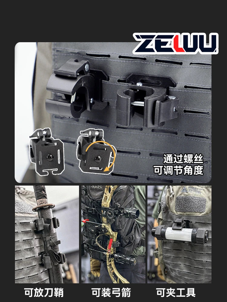 MOLLE quick release tool clip with adjustable axe cover for outdoor self-defense and portable EDC tool