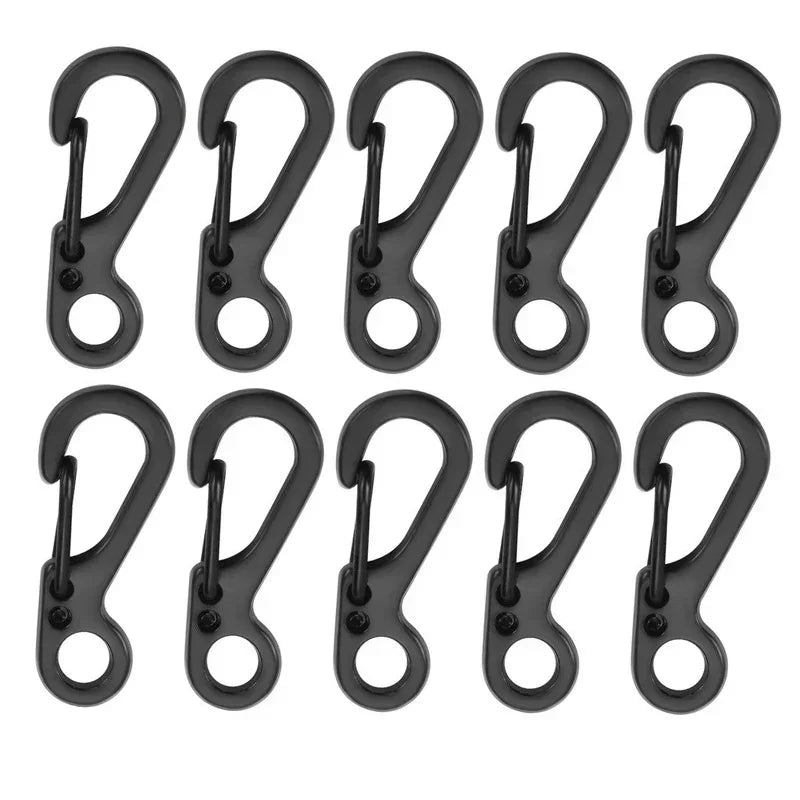 10Pcs/lot Mini Carabiner Paracord Tactical Gear Hooks Key Chain Camping EDC Survival Climbing SF Spring Backpack Clasps Keychain