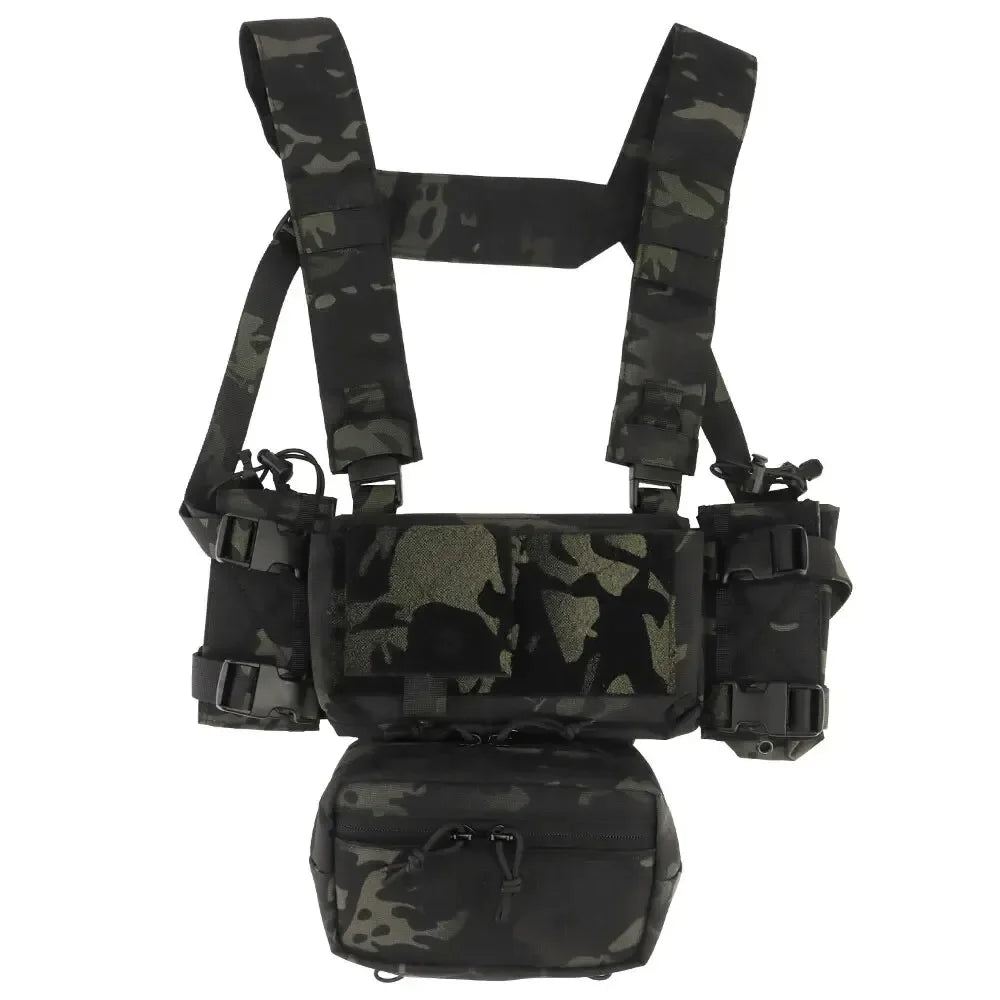MK4 Chest Rig with 5.56/7.62 Magazine Pouch Holder, Pistol/Wing Pouch, Molle Dangler Pouch