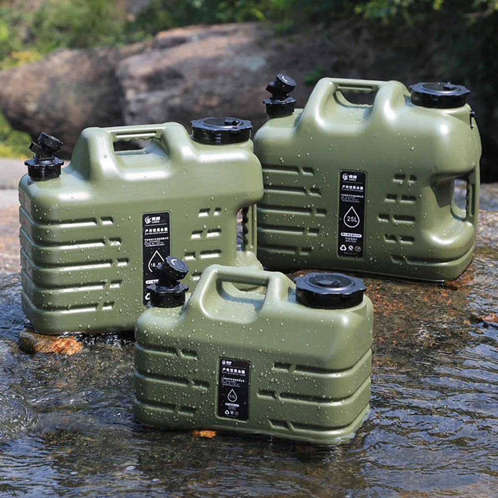 11L Water Bucket Large Capacity Portable Drinking Water Canister with Detachable Faucet No Leakage for Outdoor Travel Driving