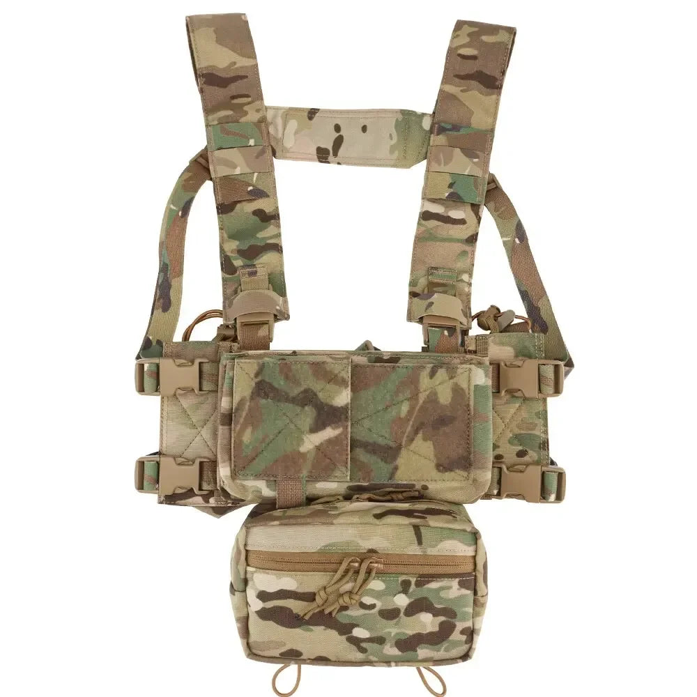 MK4 Chest Rig with 5.56/7.62 Magazine Pouch Holder, Pistol/Wing Pouch, Molle Dangler Pouch