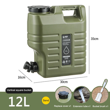 11L Water Bucket Large Capacity Portable Drinking Water Canister with Detachable Faucet No Leakage for Outdoor Travel Driving