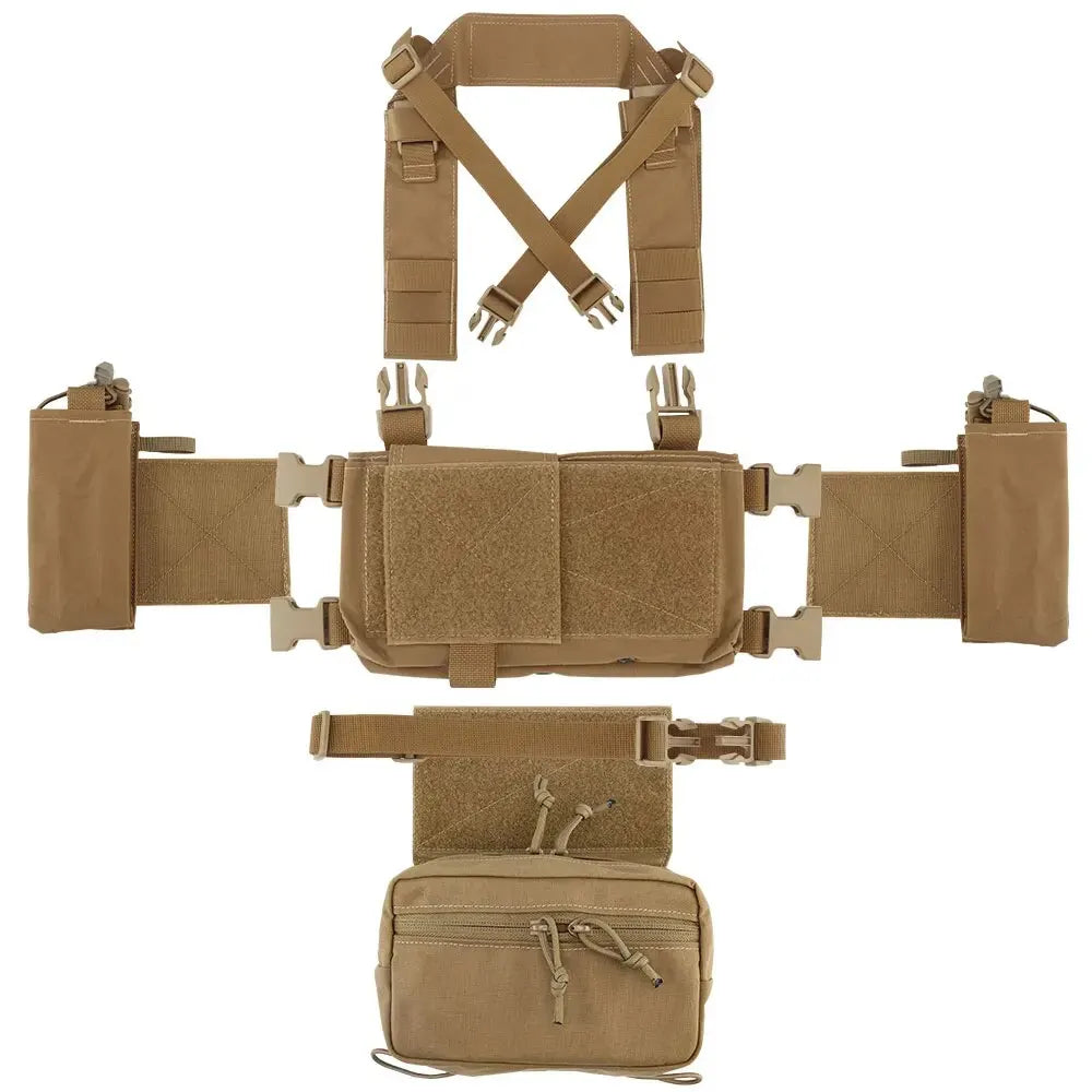 MK4 Chest Rig with 5.56/7.62 Magazine Pouch Holder, Pistol/Wing Pouch, Molle Dangler Pouch