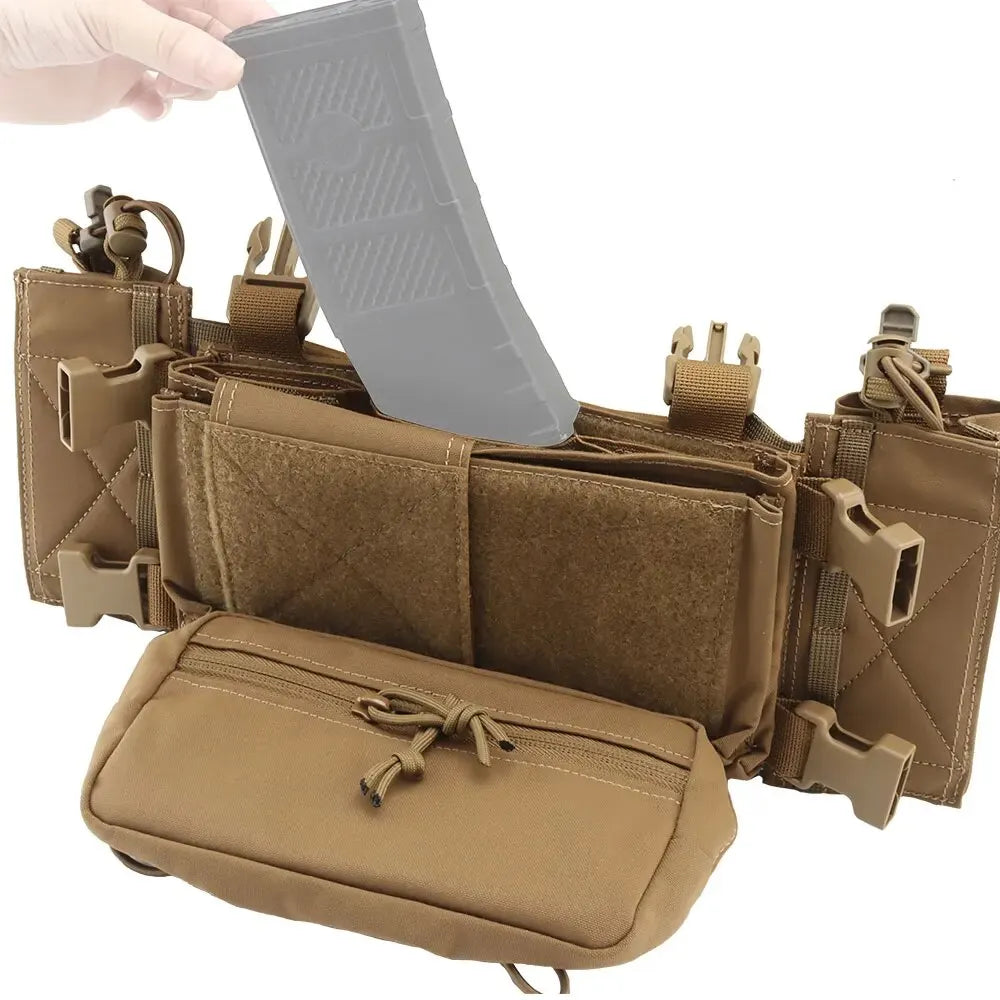 MK4 Chest Rig with 5.56/7.62 Magazine Pouch Holder, Pistol/Wing Pouch, Molle Dangler Pouch