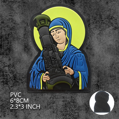 Blessed Virgin Mary Goddess Embroidery Patches for Clothing Motorcycle Jacket Backpack PVC Female Deity Badge Patch Applique