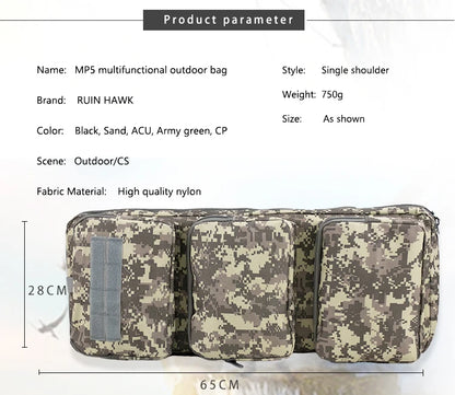 MP5 Tactical Backpack for Outdoor CS, Airsoft Hunting Weapon Pack, Niper Rifle, Molle Gun Bag, Single Shoulder Bag, Oxford 60cm