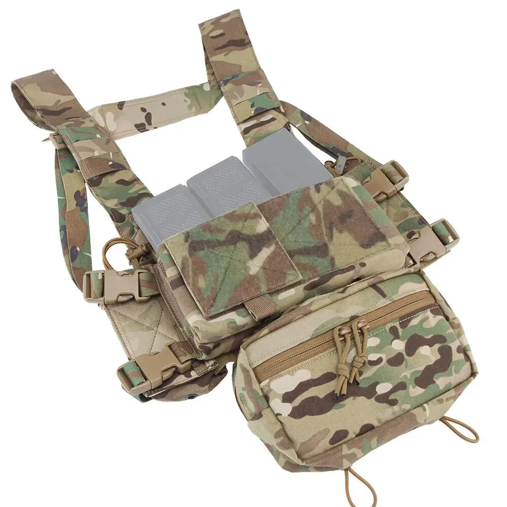MK4 Chest Rig with 5.56/7.62 Magazine Pouch Holder, Pistol/Wing Pouch, Molle Dangler Pouch