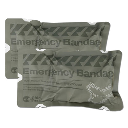 Rhino Rescue 4 Inch Pressure Emergency Bandage Compression Trauma Wound Dressing, Medical Combat  First Aid Kit IFAK New Design