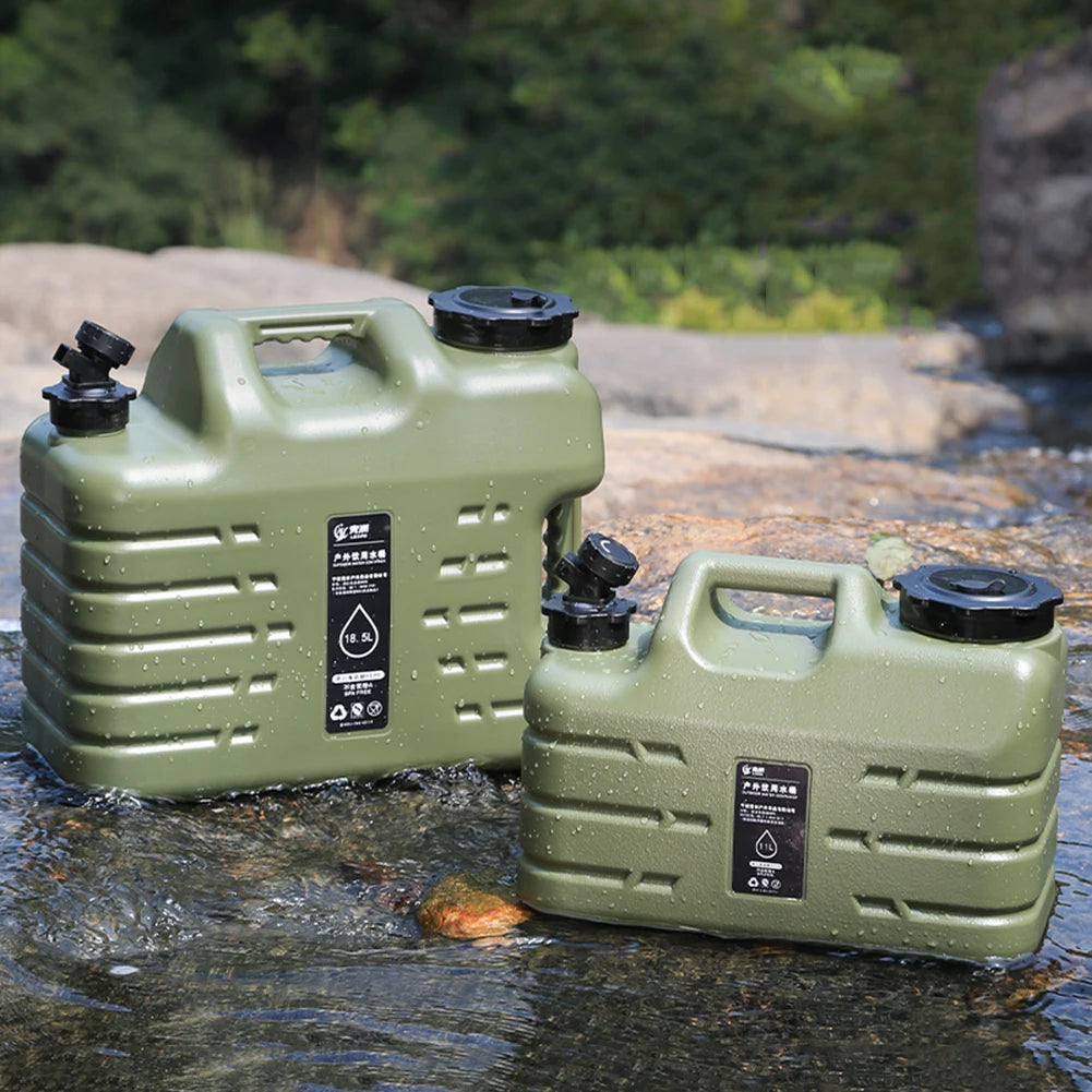 11L Water Bucket Large Capacity Portable Drinking Water Canister with Detachable Faucet No Leakage for Outdoor Travel Driving