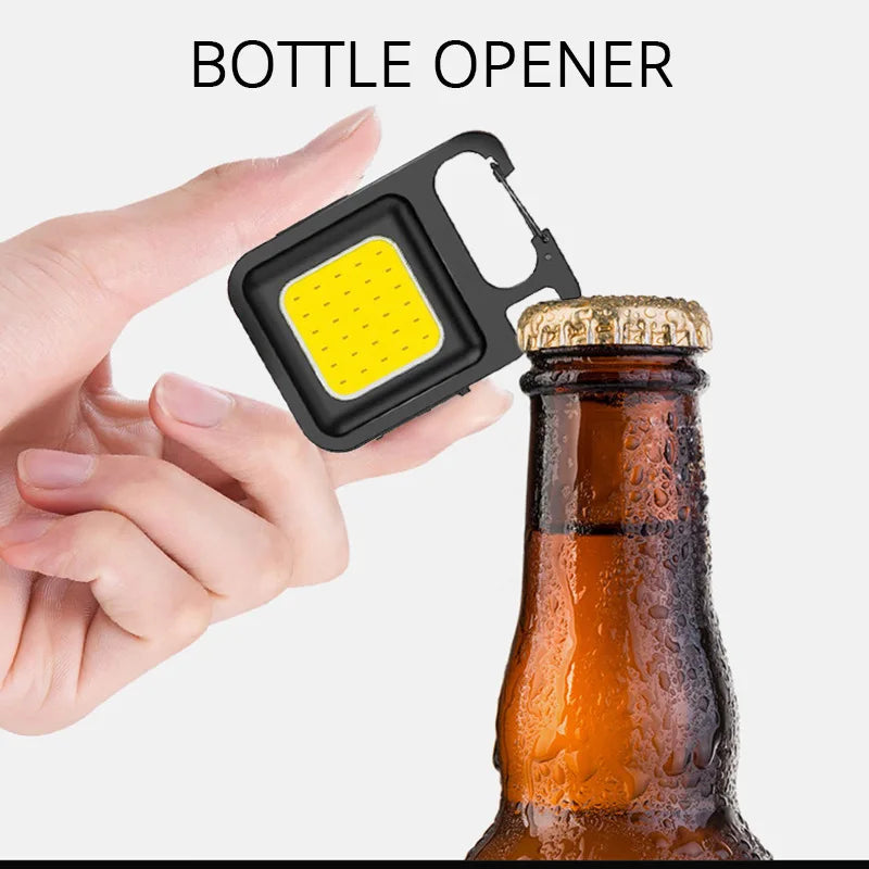 Super Bright MINI COB Keychain Flashlight Charging Lamp Camping Lights with Magnet 4 Lighting Modes for Camping Home