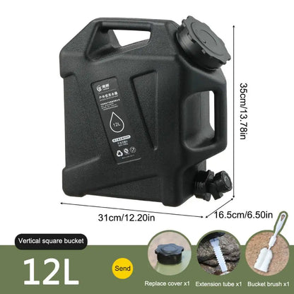11L Water Bucket Large Capacity Portable Drinking Water Canister with Detachable Faucet No Leakage for Outdoor Travel Driving