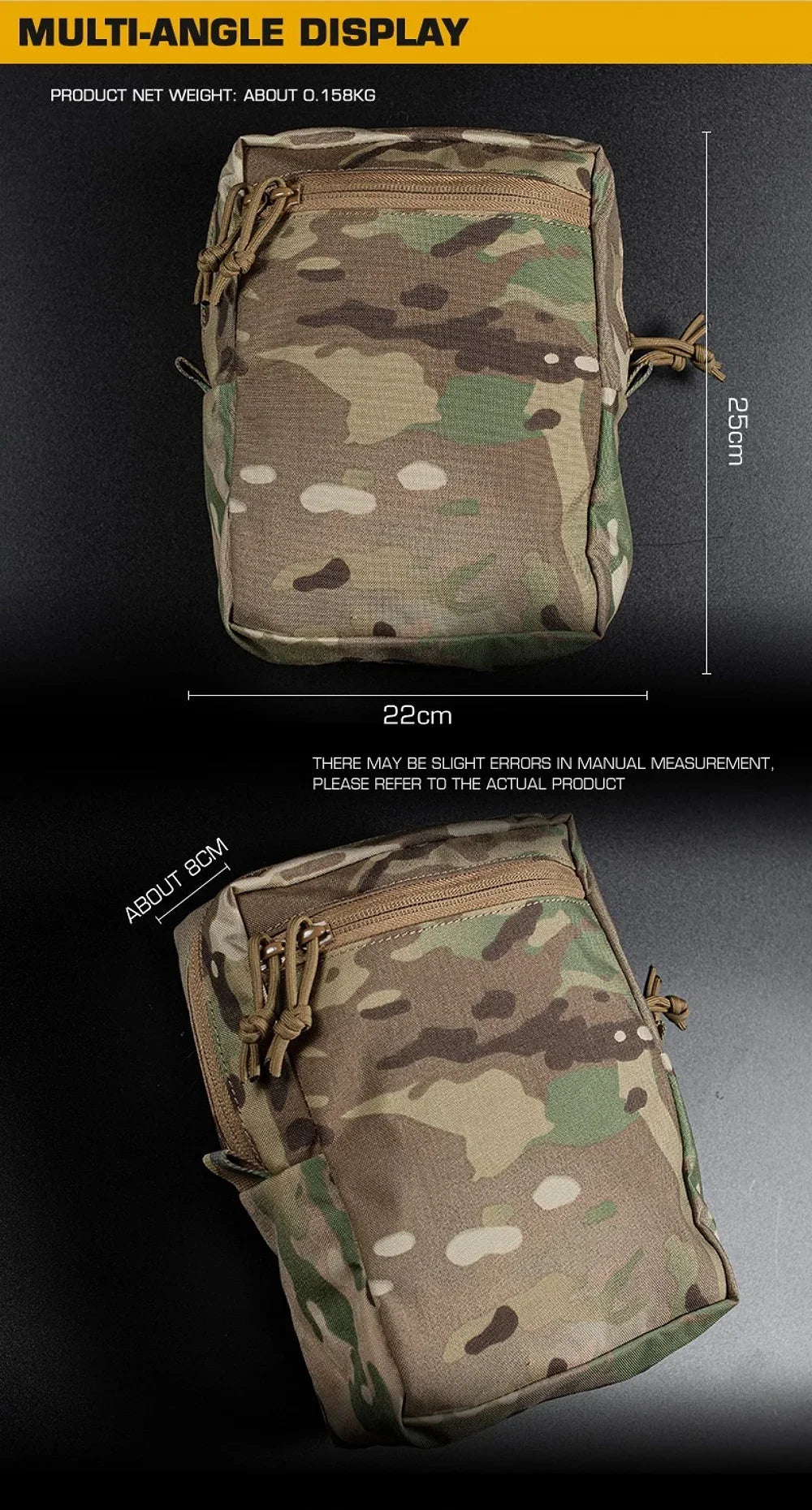 GP Pouch Tall General-Purpose Utility Pack Laser Cut Molle Night Vision Goggles Storage Back Panel Hunting Accessories