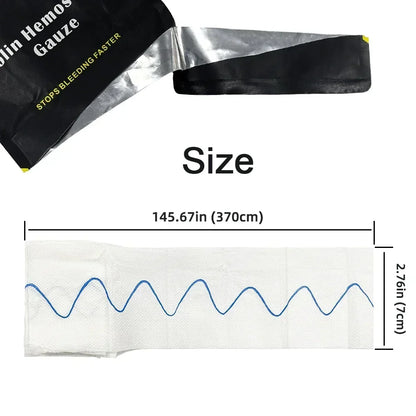 Tactical Kaolin Hemostatic Compressed Gauze Emergency Outdoor Binding Fixed Bandage First Aid Kit Bleeding Trauma Wound Dressing