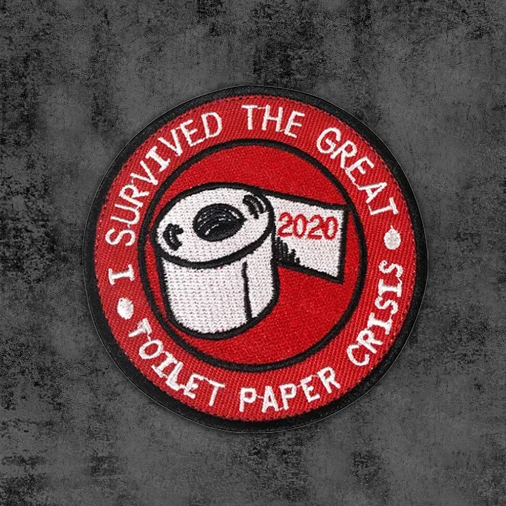 I Survived The Great Toilet Paper TP Crisis 2020 Embroidered Patches Army Military Stickers On Clothes Patch Badge