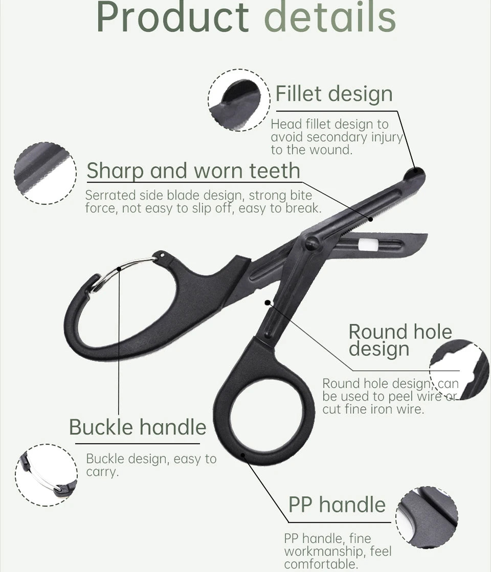 Rhino Rescue Trauma Shears 7.5" Premium Stainless Steel Medical Emergency Scissors with Non-Stick Blades, Fluoride-Coated 1PC