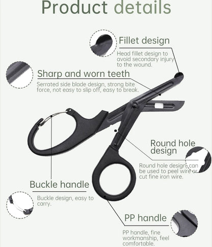 Rhino Rescue Trauma Shears 7.5" Premium Stainless Steel Medical Emergency Scissors with Non-Stick Blades, Fluoride-Coated 1PC