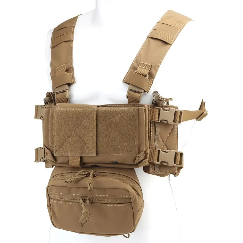 MK4 Chest Rig with 5.56/7.62 Magazine Pouch Holder, Pistol/Wing Pouch, Molle Dangler Pouch